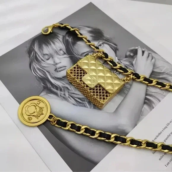 Anthropologie Mini Double Chain Charm Belt/Bag - Picture 7 of 16